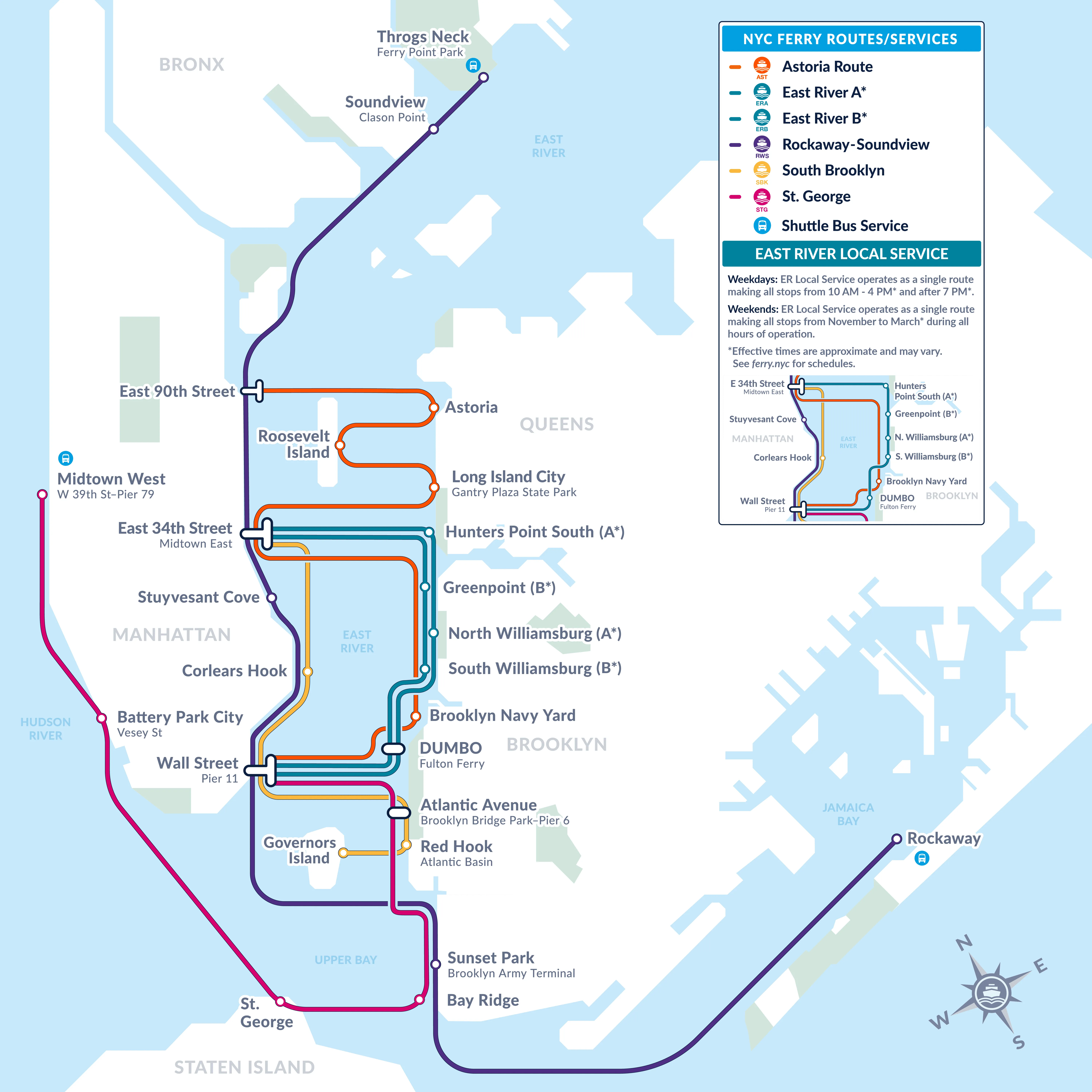 NYC Ferry Route Map