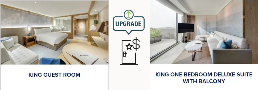 Upgrade from "Guest Room" to "Heavenly Suite"