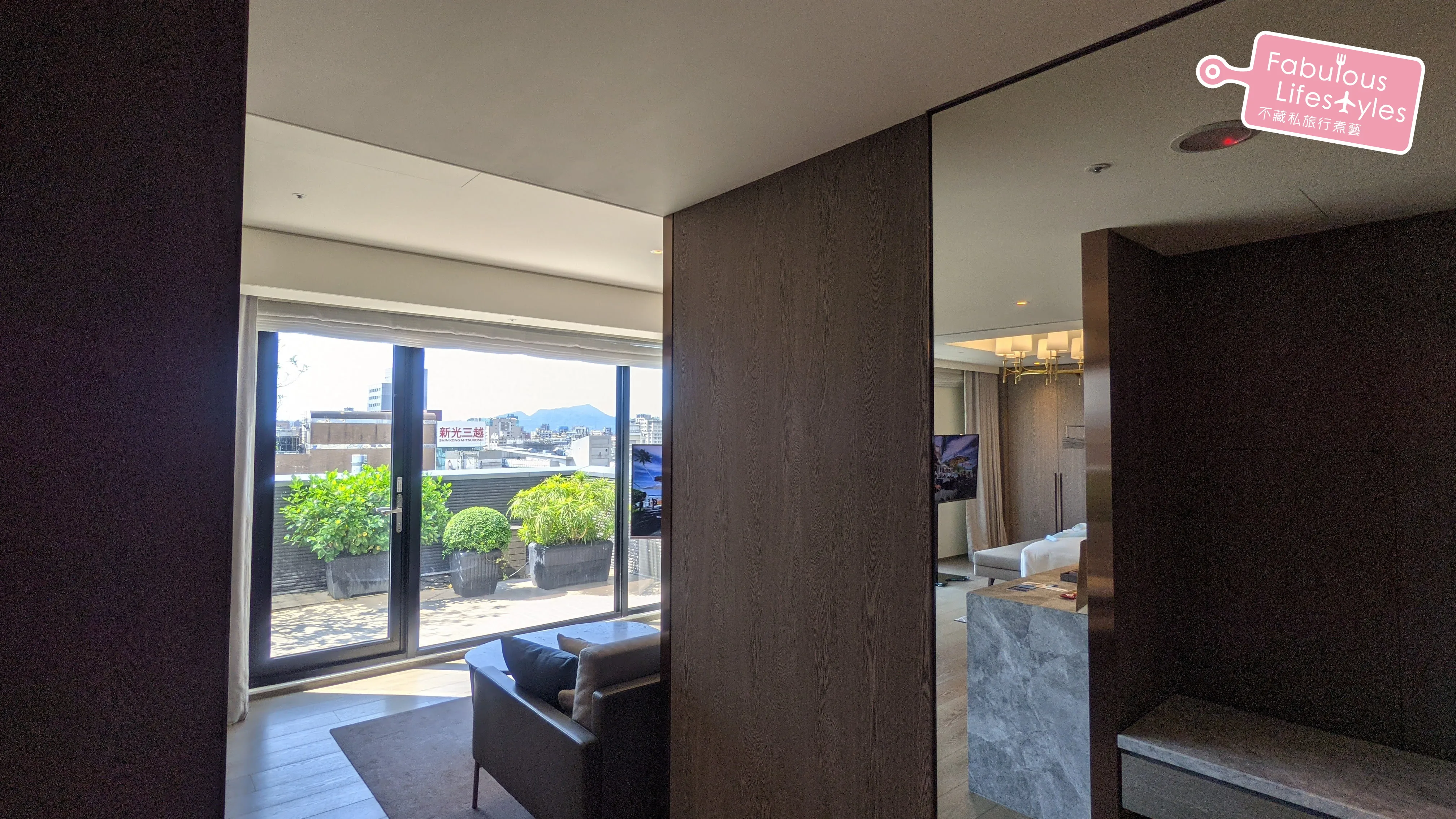 Large floor-to-ceiling mirror