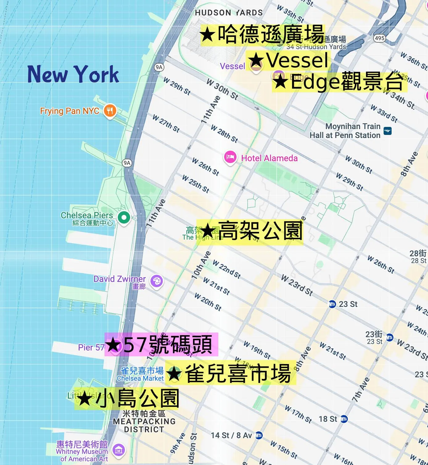 Pier 57 Nearby Attractions Map