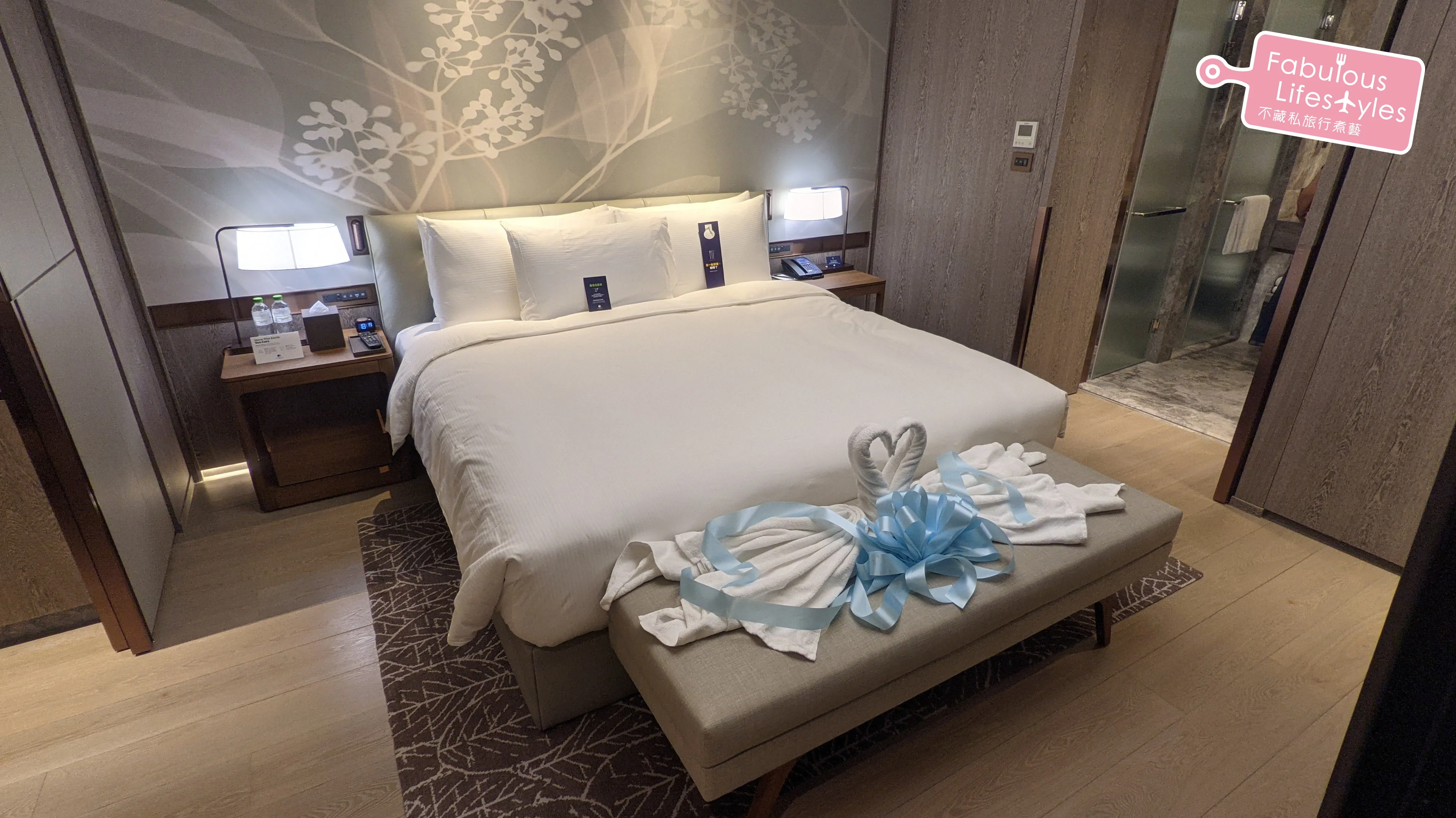 The bedroom remains bright at night