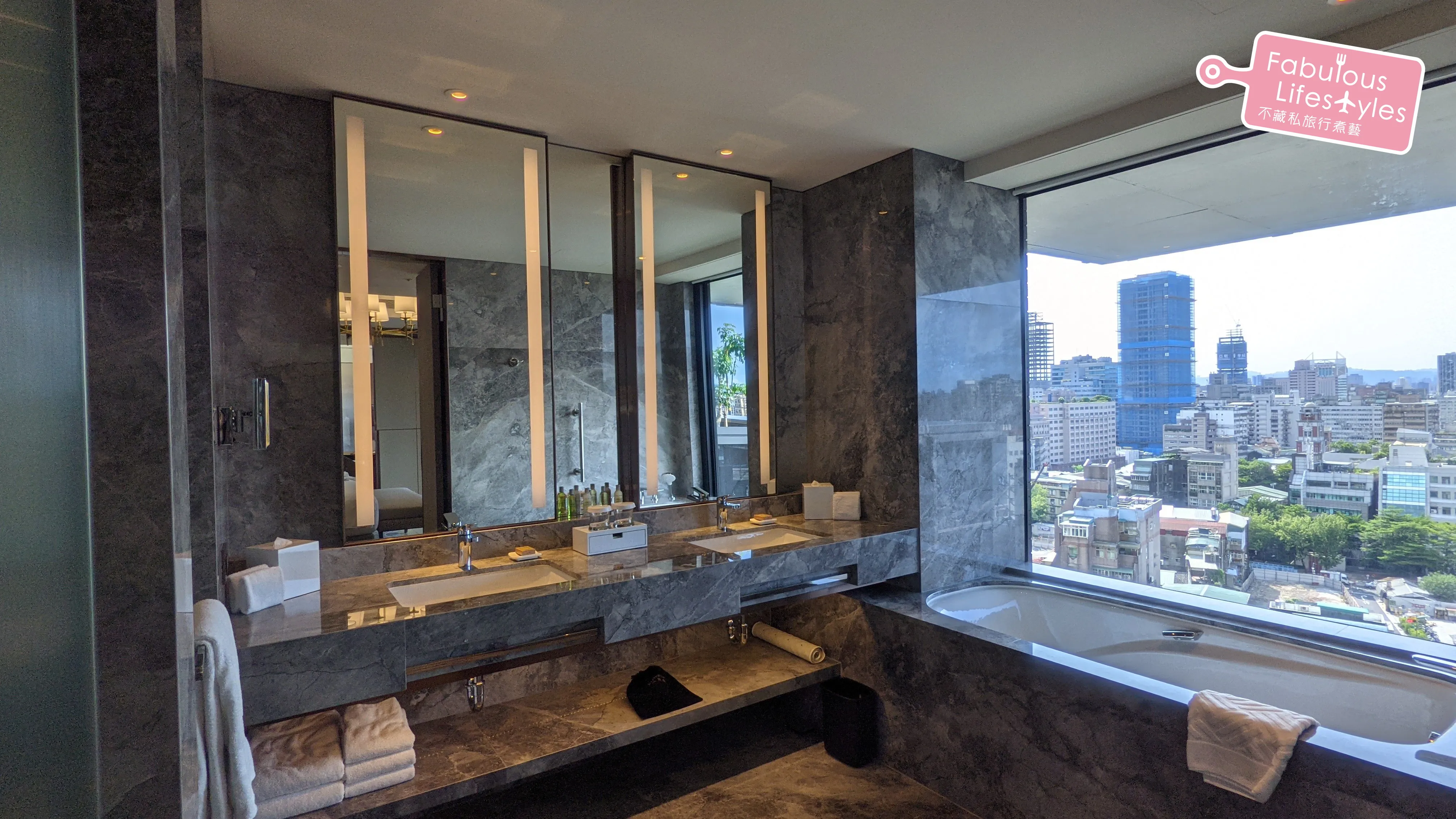 The only bathroom with dual vanity sinks