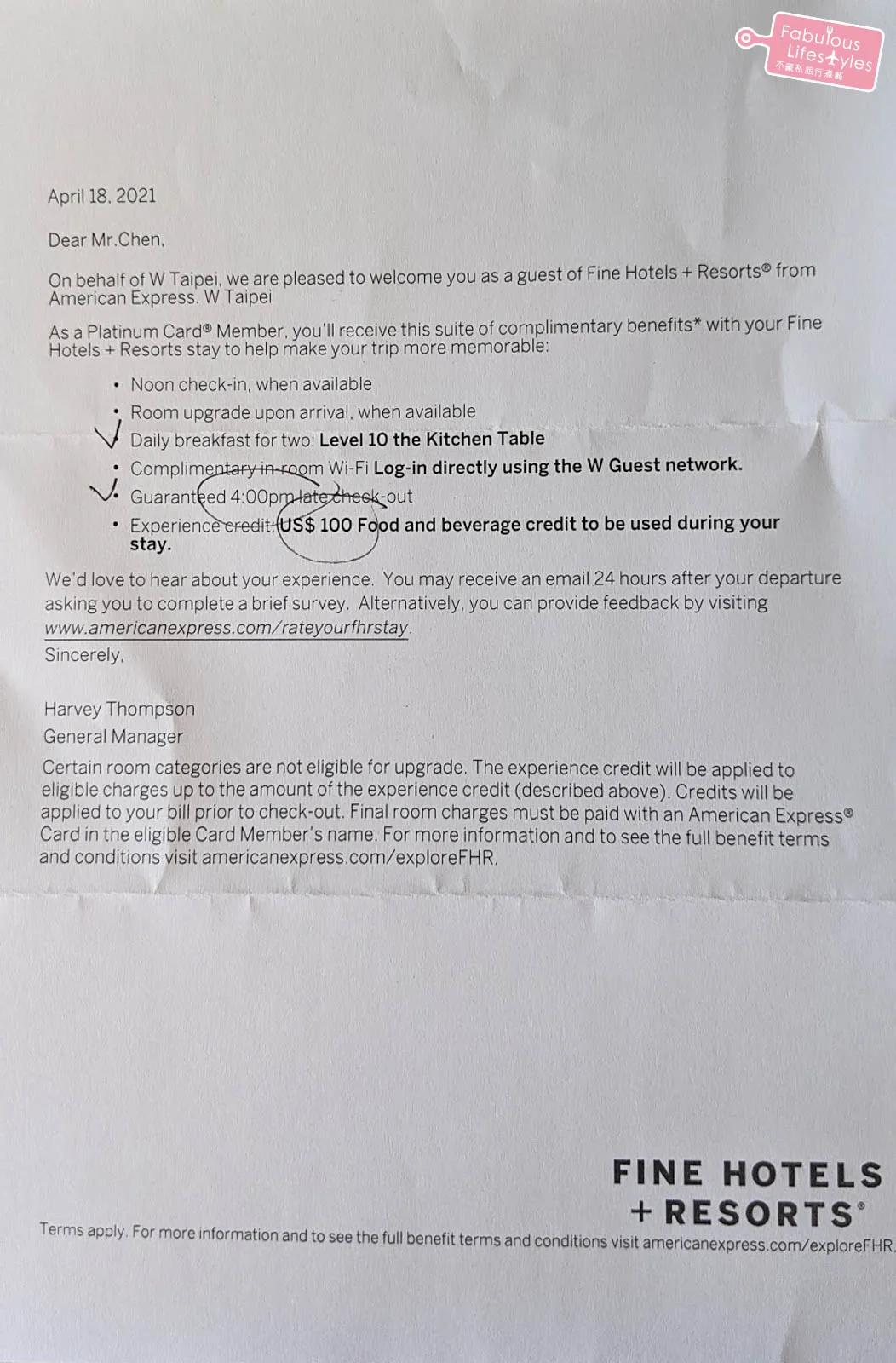 Exclusive Fine Hotels & Resorts Benefits